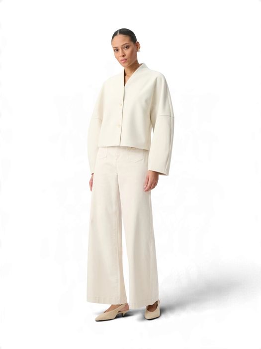 Ecru wide leg jeans met opgestikte zakken vooraan Joseph Ribkoff