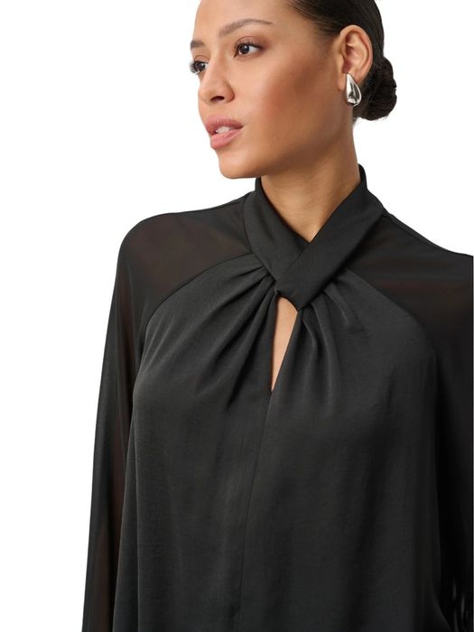 Zwarte blouse met kraagdetail en doorzichtige mouwen Joseph Ribkoff