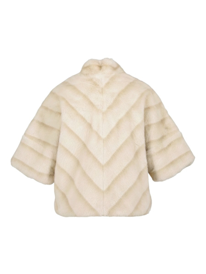 Beige vestje in imitatiebont met korte mouwen Joseph Ribkoff