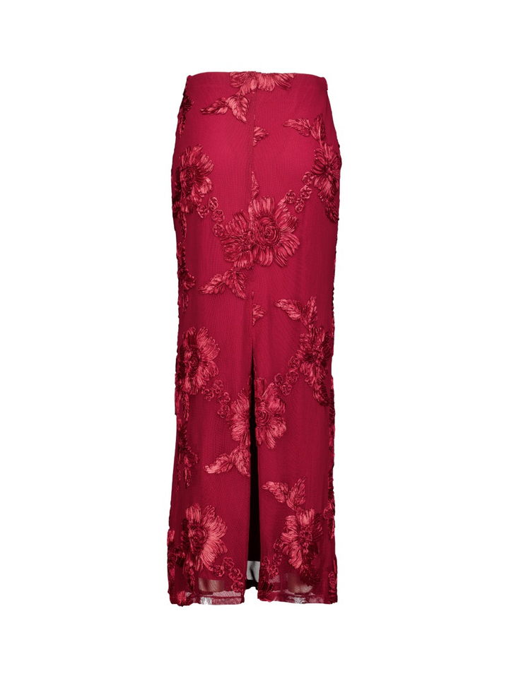 Rode lange rok met bloemdetail Joseph Ribkoff