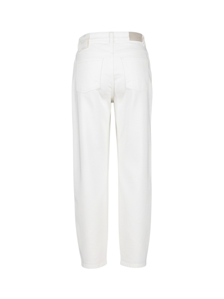 Créme kleurige barrel jeans met hoge taille  Yaya