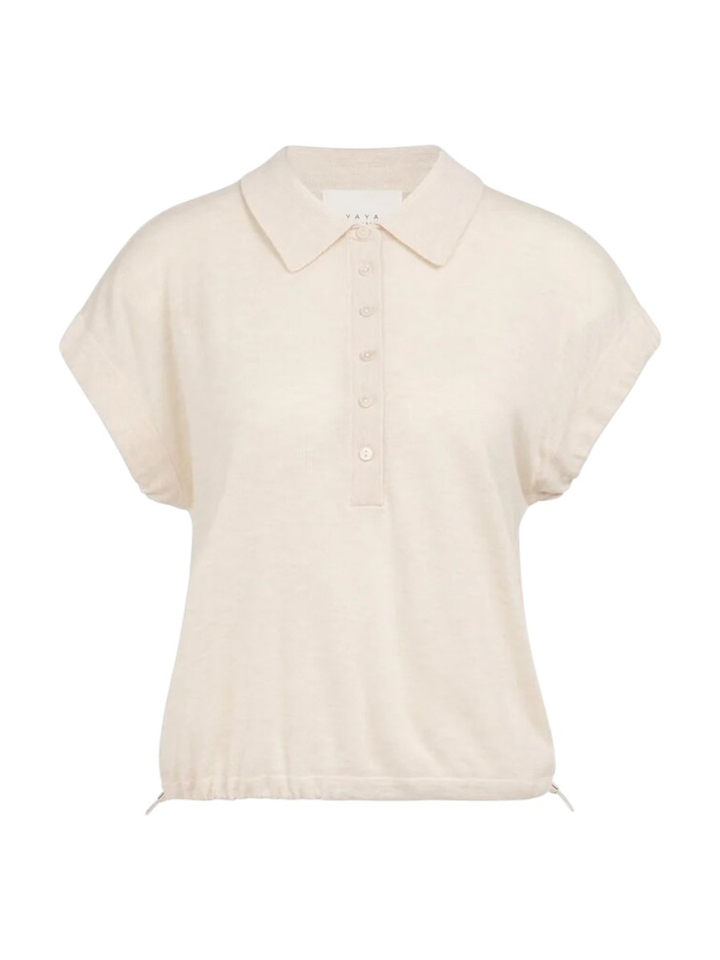 Beige pull met polo kraag Yaya