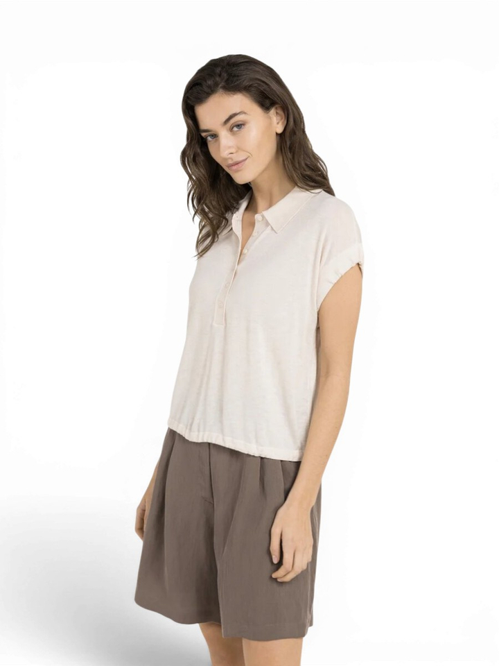 Beige pull met polo kraag Yaya