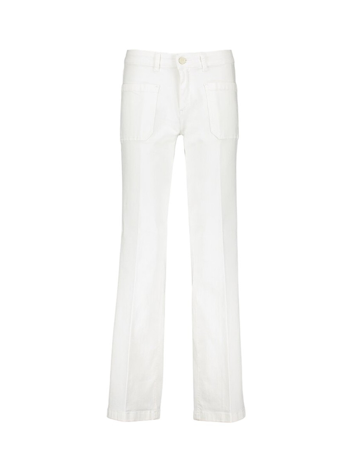 Witte wide leg broek met hoge taille  Eve Pocket Para Mi