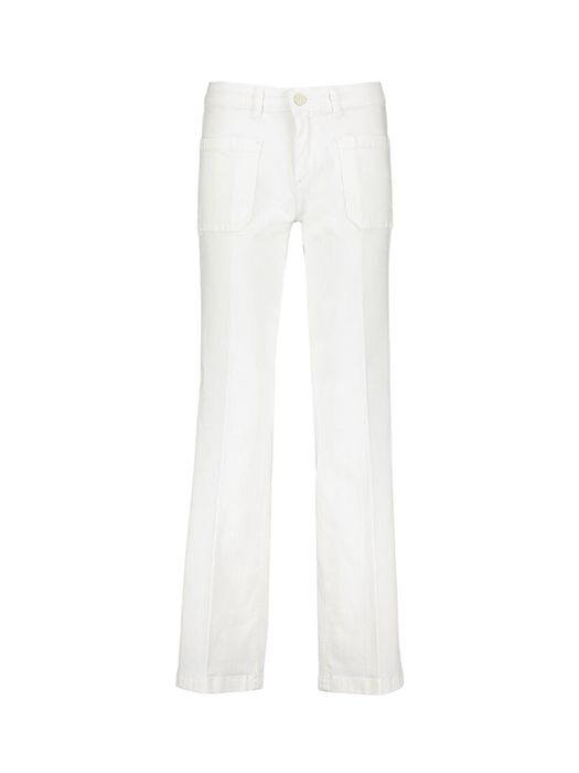 Witte wide leg broek met hoge taille Eve Pocket Para Mi