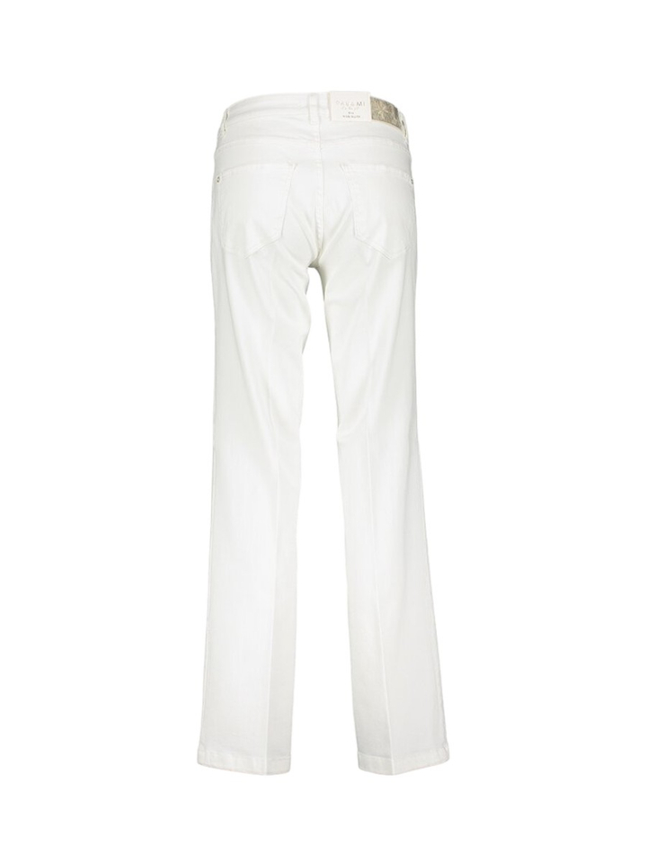 Witte wide leg broek met hoge taille  Eve Pocket Para Mi