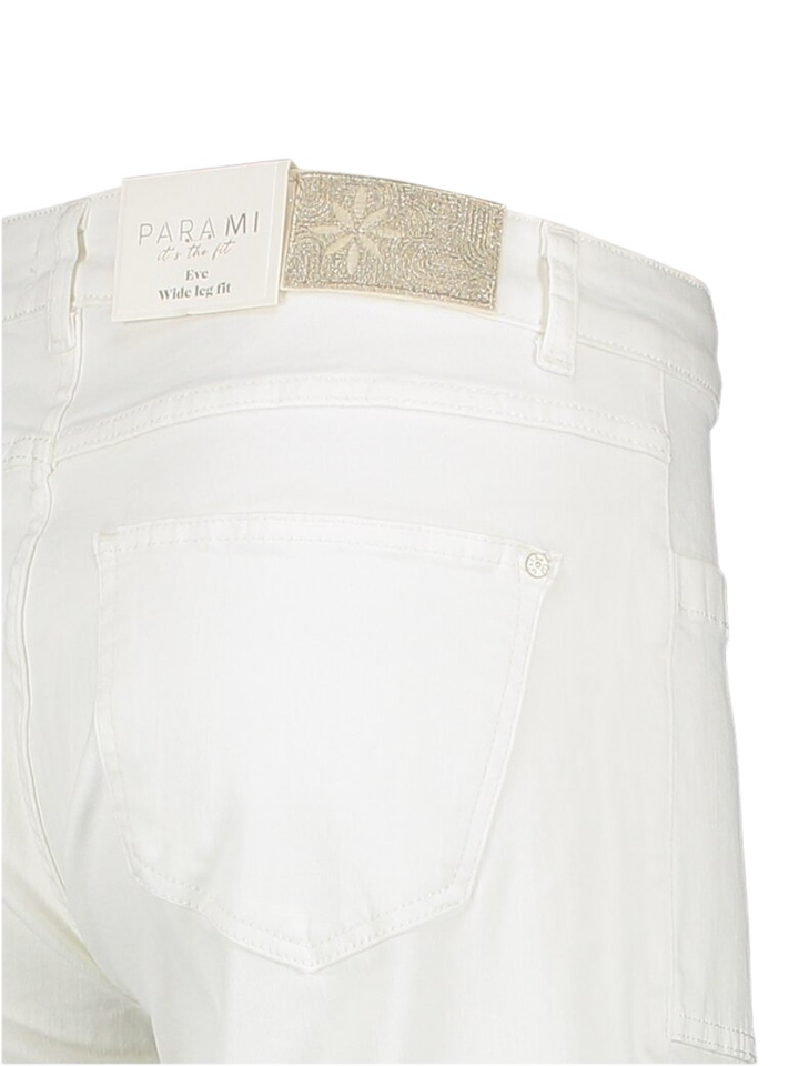 Witte wide leg broek met hoge taille  Eve Pocket Para Mi