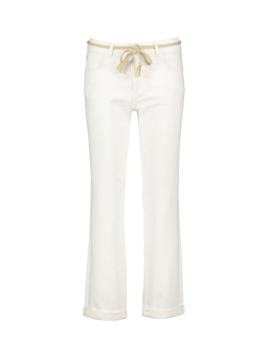 Witte broek loose fit met hoge taille color bobby denim Para Mi