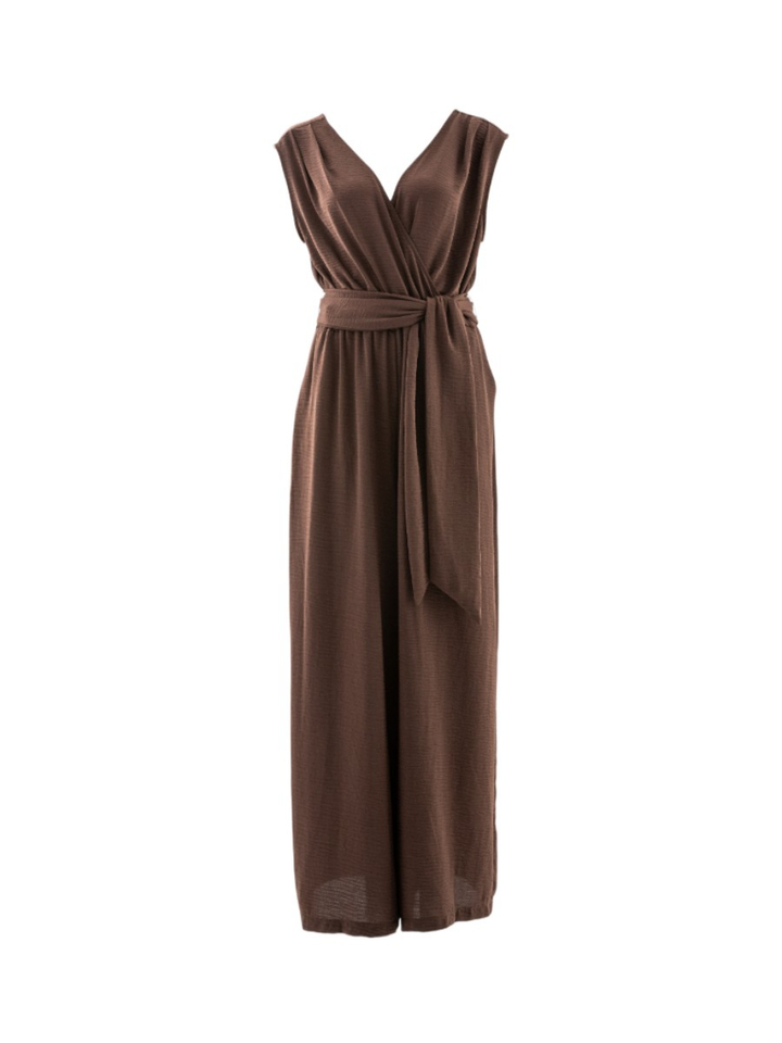 Bruine soepelvallende jumpsuit Joseph Ribkoff