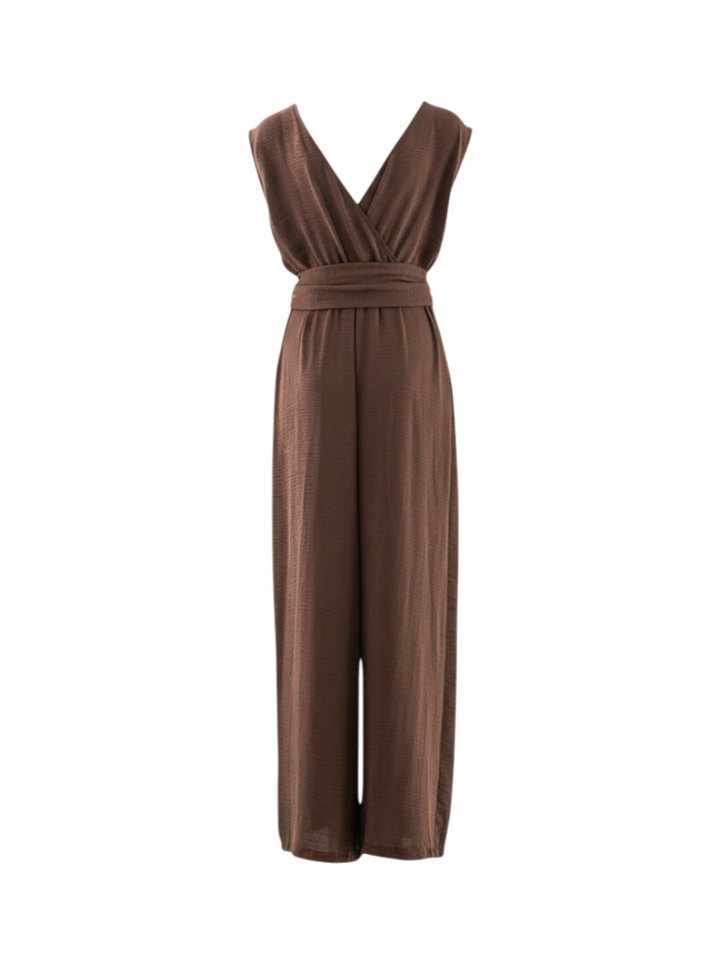 Bruine soepelvallende jumpsuit Joseph Ribkoff