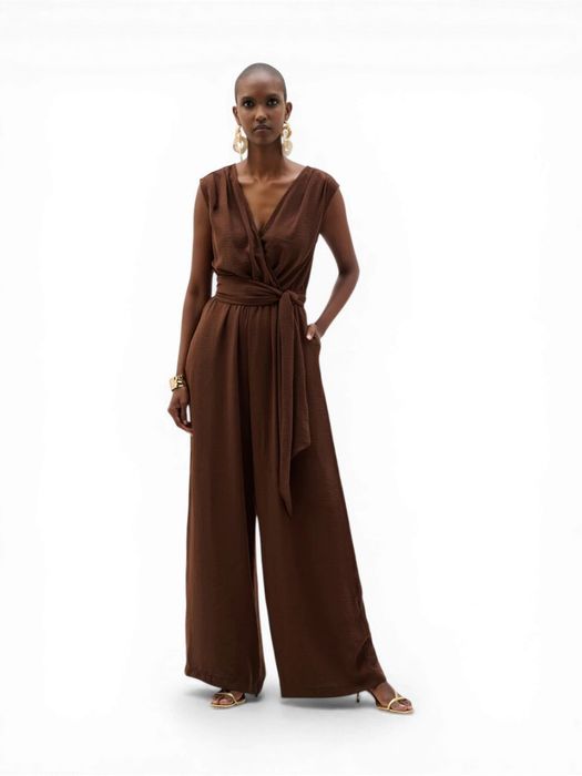 Bruine soepelvallende jumpsuit Joseph Ribkoff
