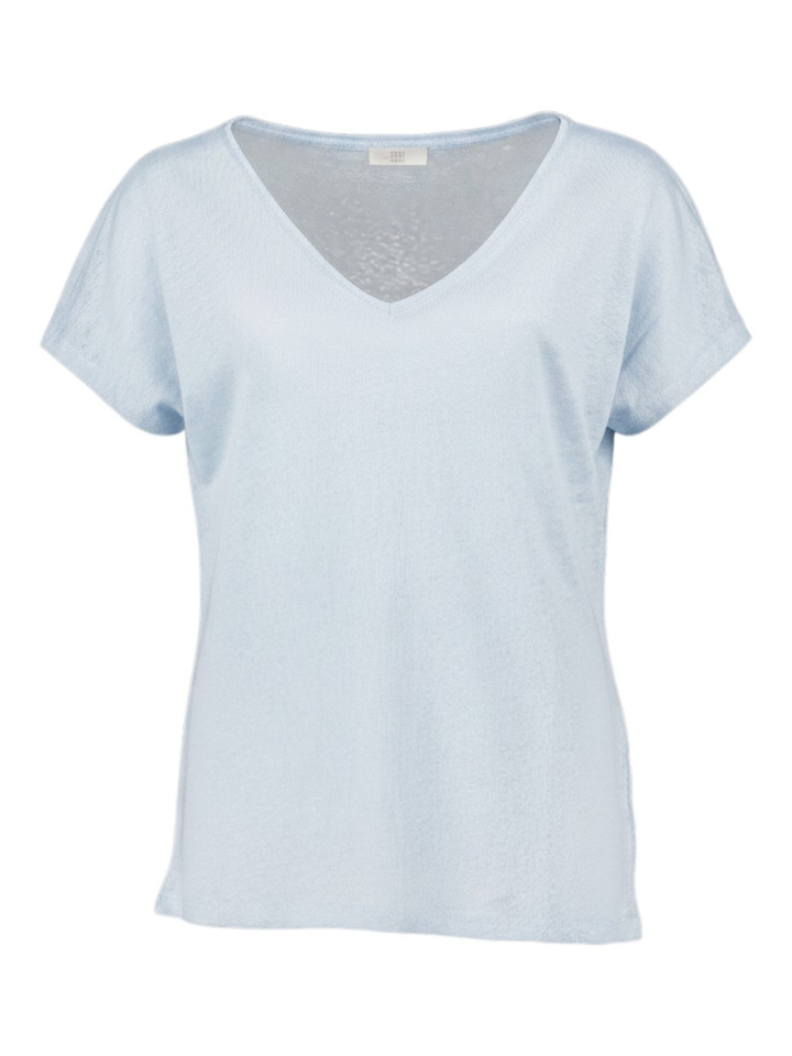 Lichtblauwe linnen T-shirt Riani 