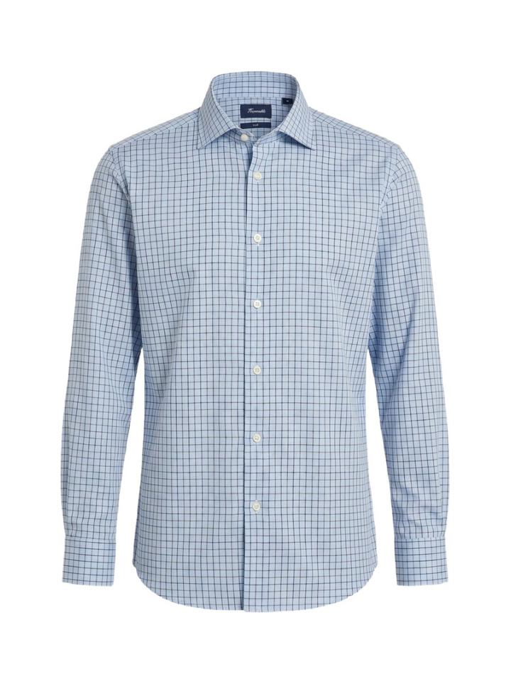 Blauw geruit hemd Faconnable