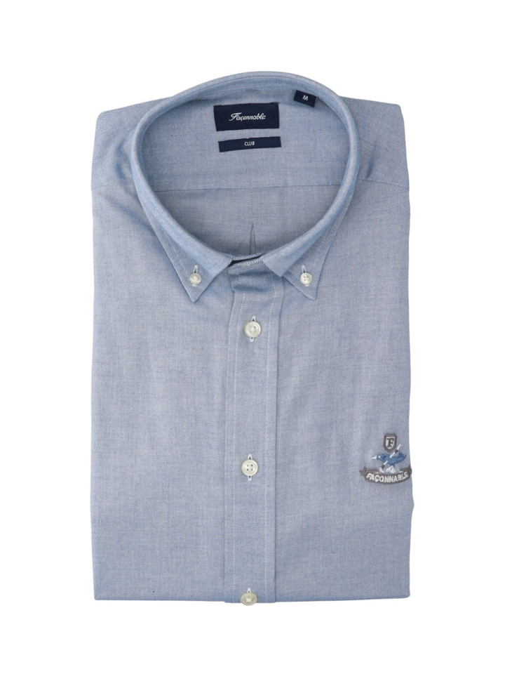 Blauw hemd met lange mouwen Faconnable