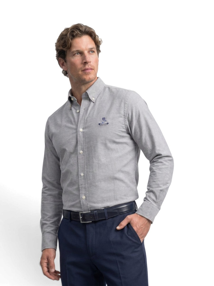 Grijs hemd (regular fit) Faconnable