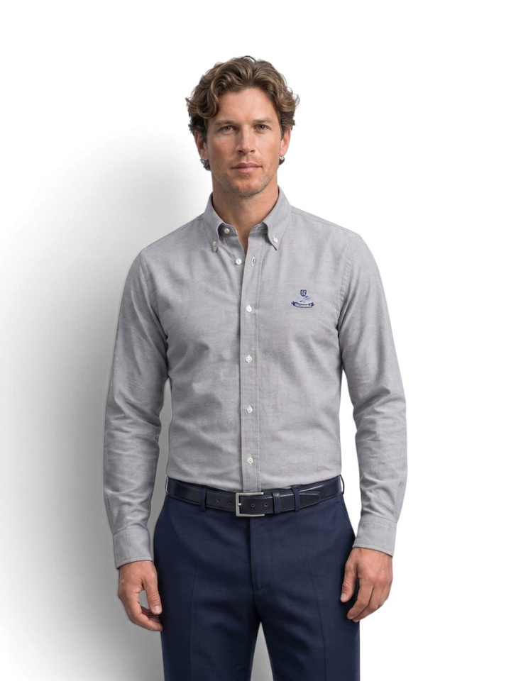 Grijs hemd (regular fit) Faconnable