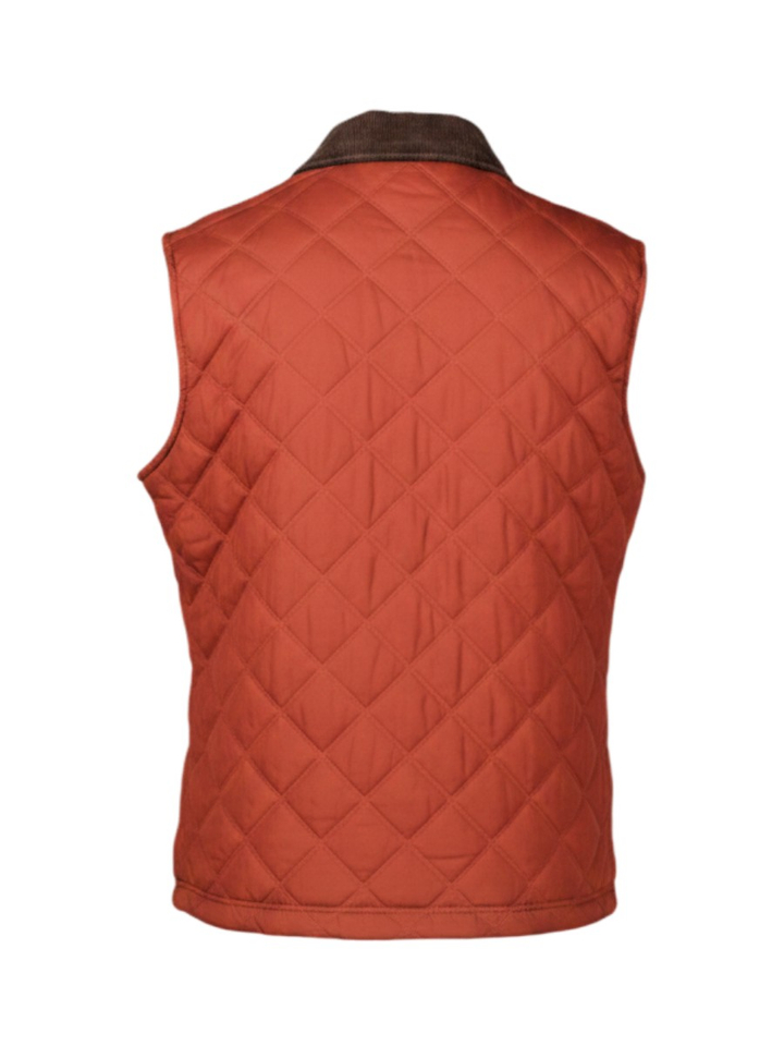Roestkleurige bodywarmer met ribfluwelen kraag Faconnable