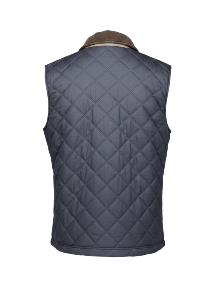 Blauwe bodywarmer met ribfluwelen kraag Faconnable