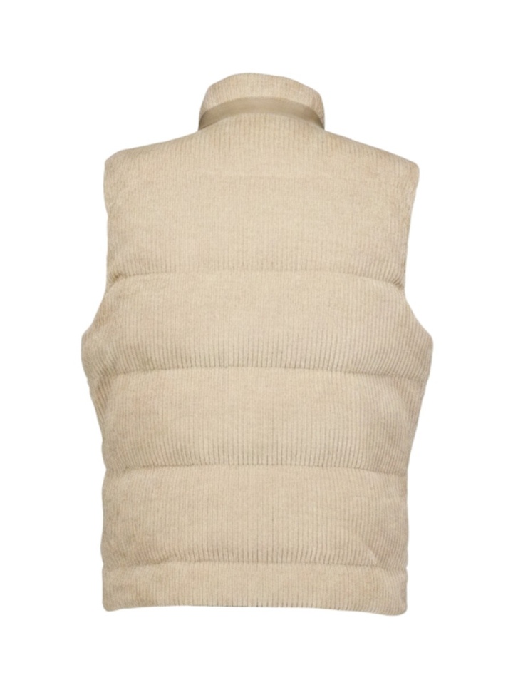 Beige bodywarmer in ribflueel Façonnable
