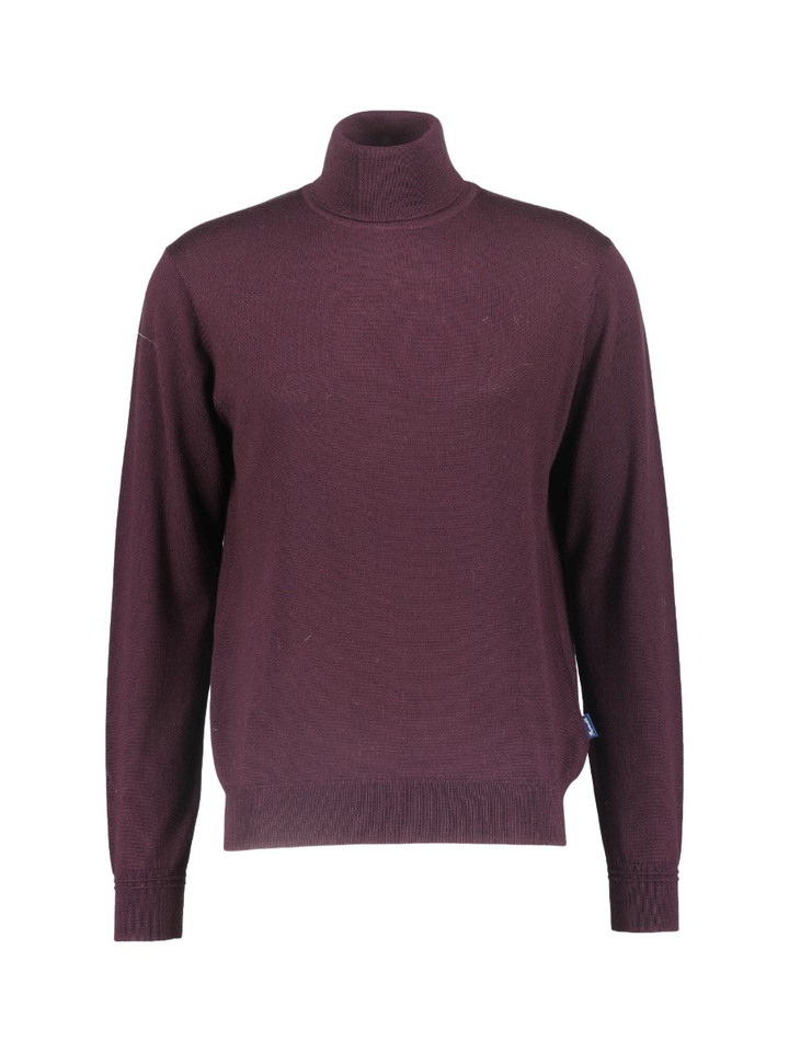 Aubergine kleurige trui met rolkraag Faconnable 