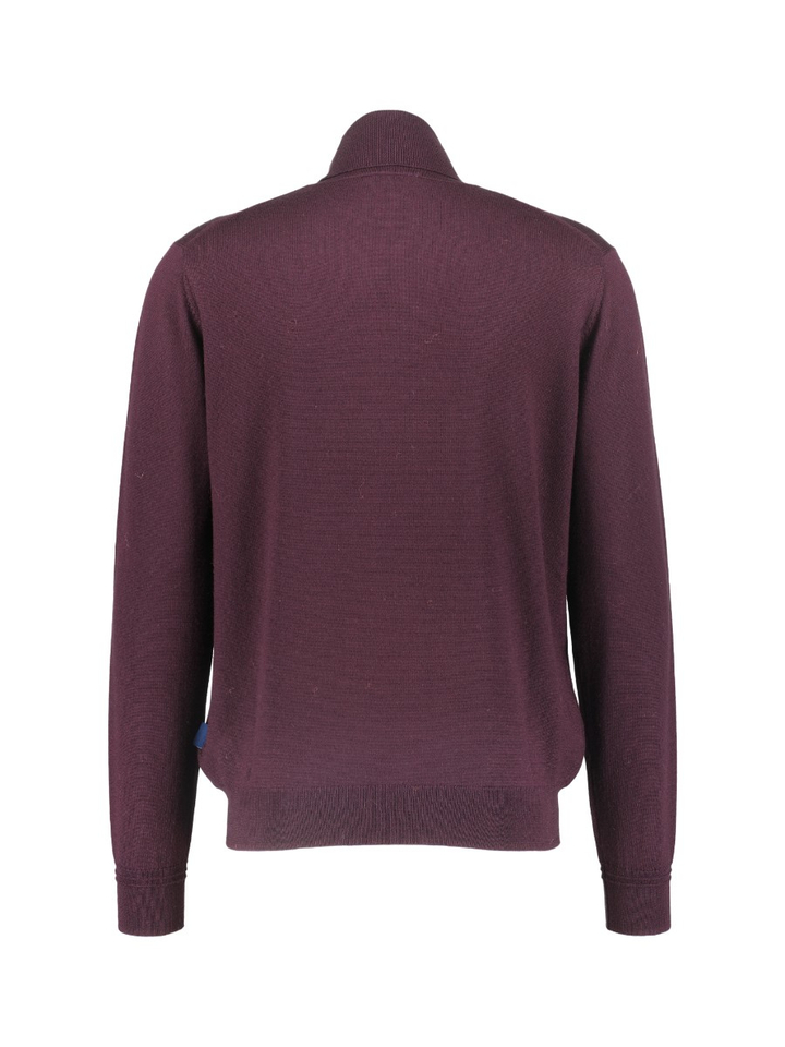 Aubergine kleurige trui met rolkraag Faconnable 