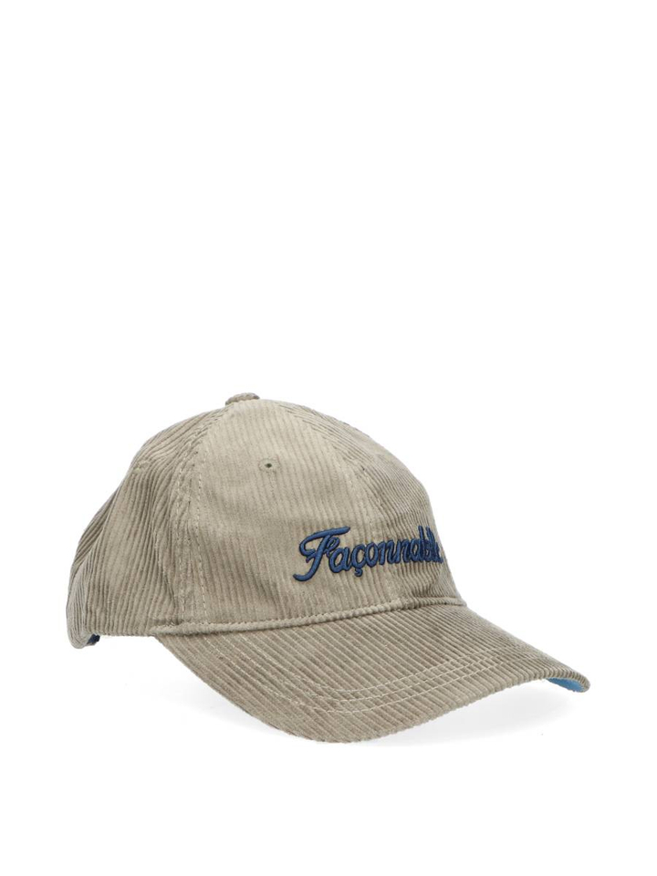 Beige ribfluwelen pet Faconnable 