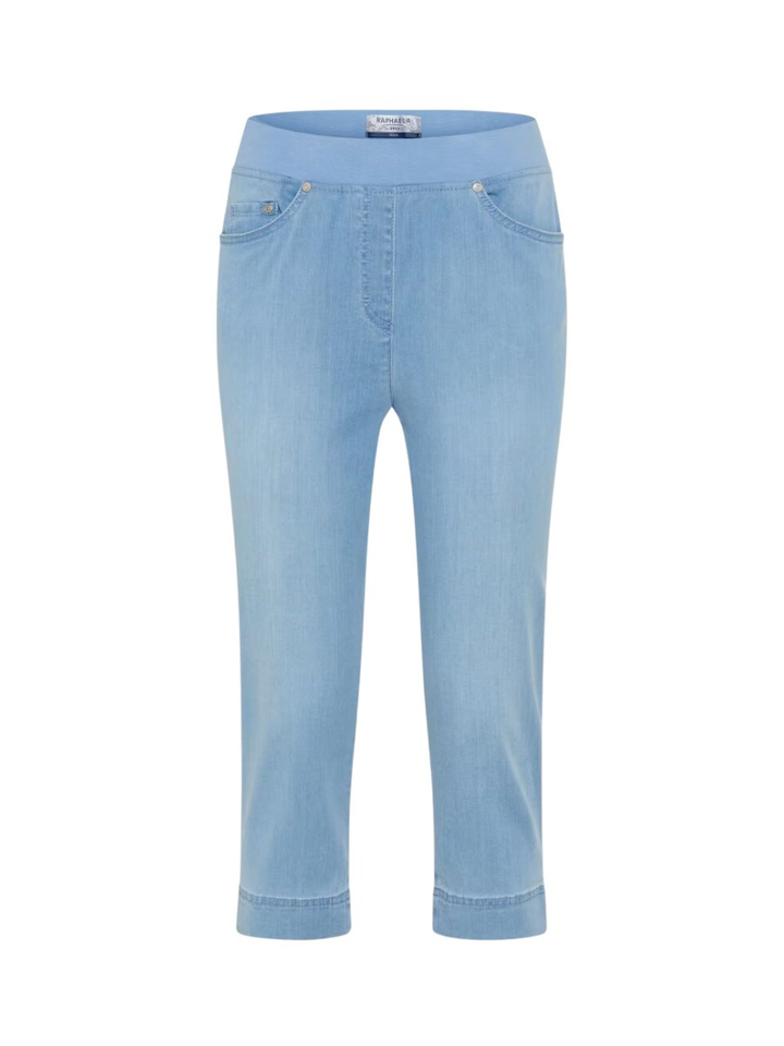 Lichtblauwe capri jeans met elastiek Pamina Capri Raphaela
