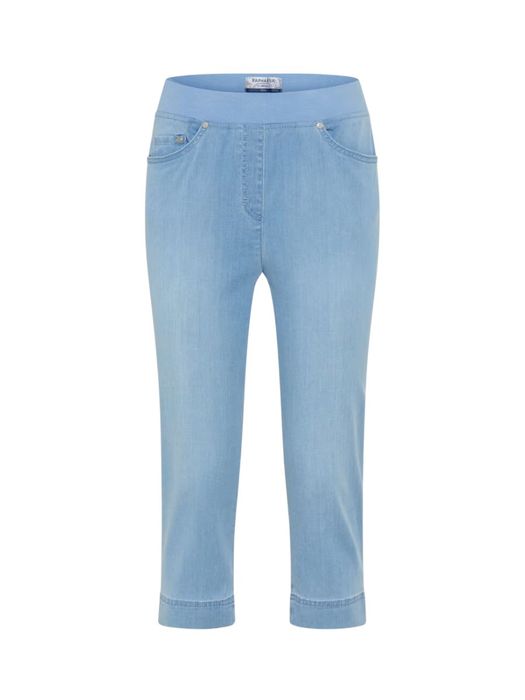 Lichtblauwe capri jeans met elastiek Pamina Capri Raphaela