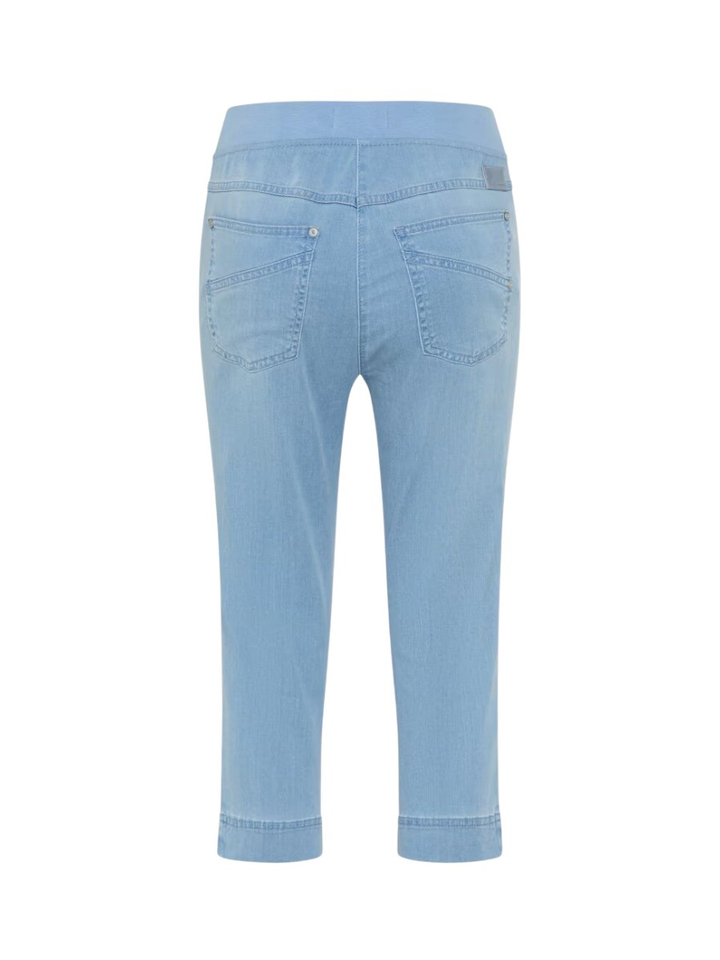 Lichtblauwe capri jeans met elastiek Pamina Capri Raphaela