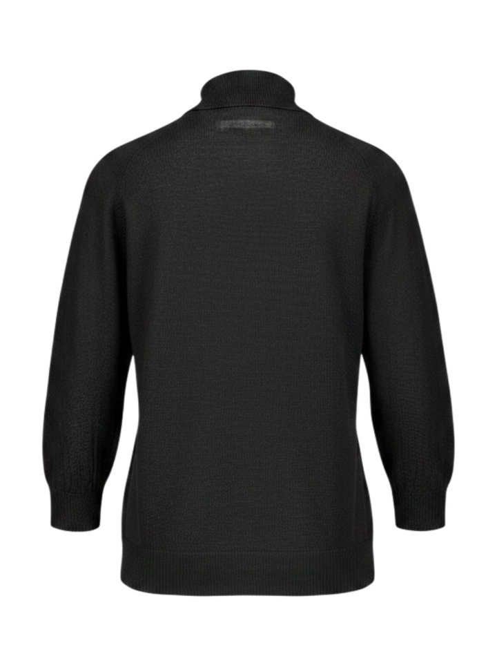 Zwarte fijngebreide wollen pull met rolkraag Miles Withblack