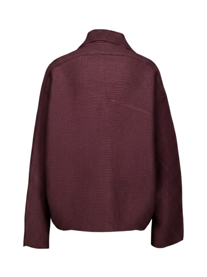 Wijnkleurige cardigan met kraag en knoopsluiting Jenny Withblack