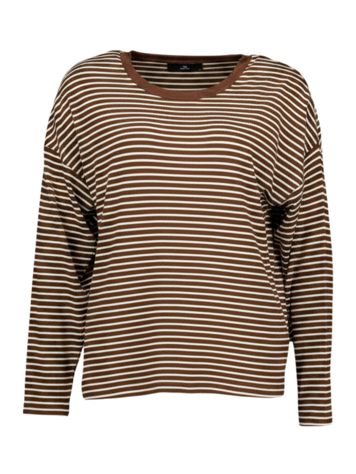 Brown white stripe longsleeve Domu Withblack