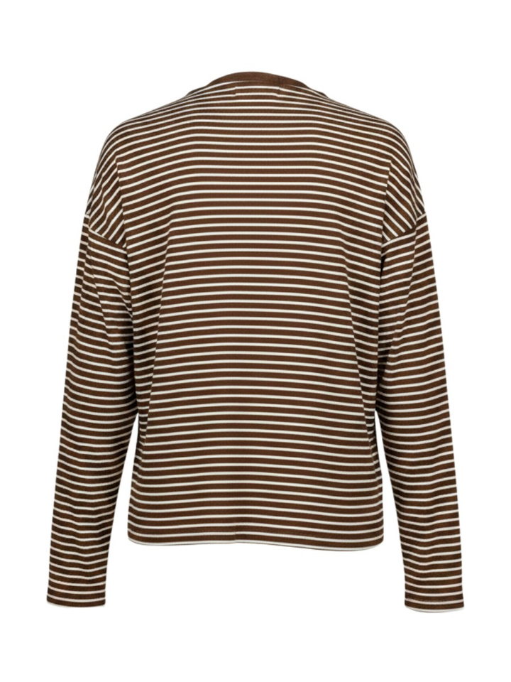 Brown white stripe longsleeve Domu Withblack