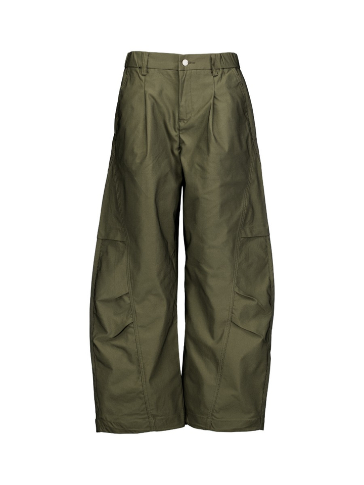 Midnight green barrel leg broek met elastische taille Thelma Withblack
