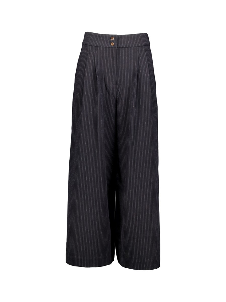 Donkerblauwe gestreepte broek Lily Tailored pant Withblack