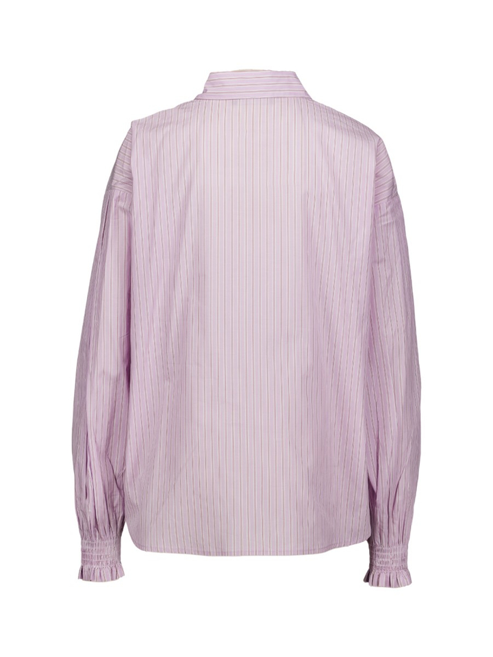 Lavendelkleurige hemdblouse met fijne strepen Annika Withblack