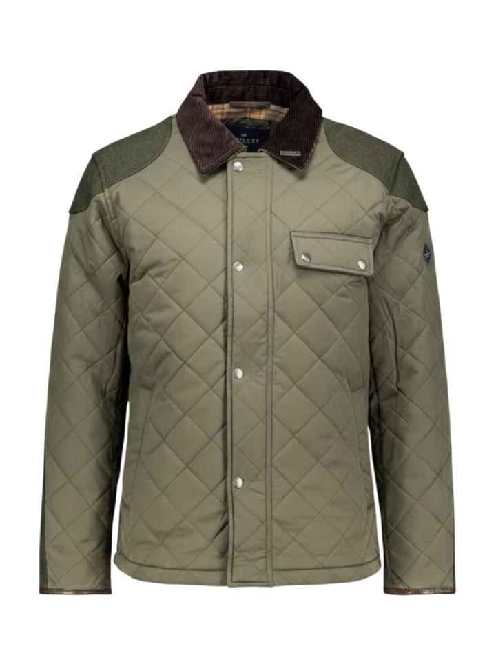 Groene jas met bruine ribfluwelen kraag Hackett