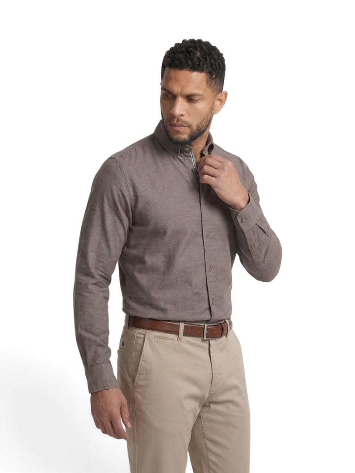 Beige slim fit hemd Hackett