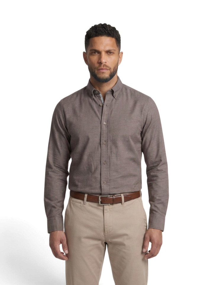 Beige slim fit hemd Hackett