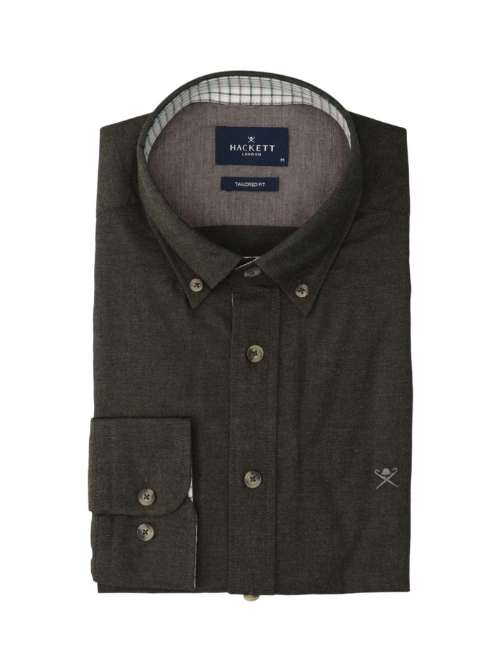 Donkergroen hemd (tailored fit) Hackett