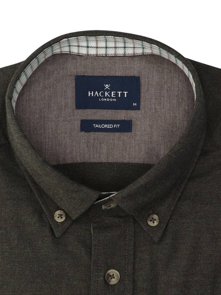 Donkergroen hemd (tailored fit) Hackett