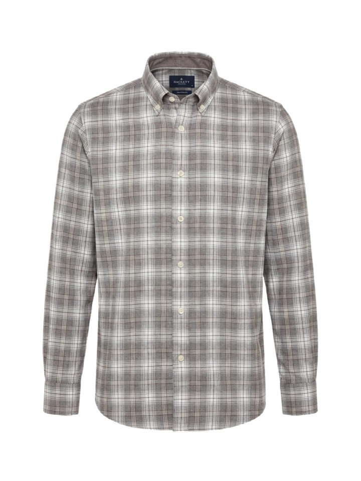 Grijs geruit hemd (tailored fit) Hackett