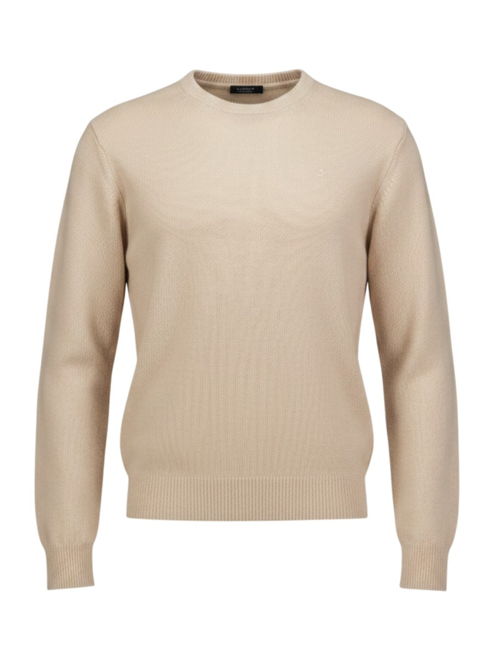 Beige wollen trui met logo Hackett