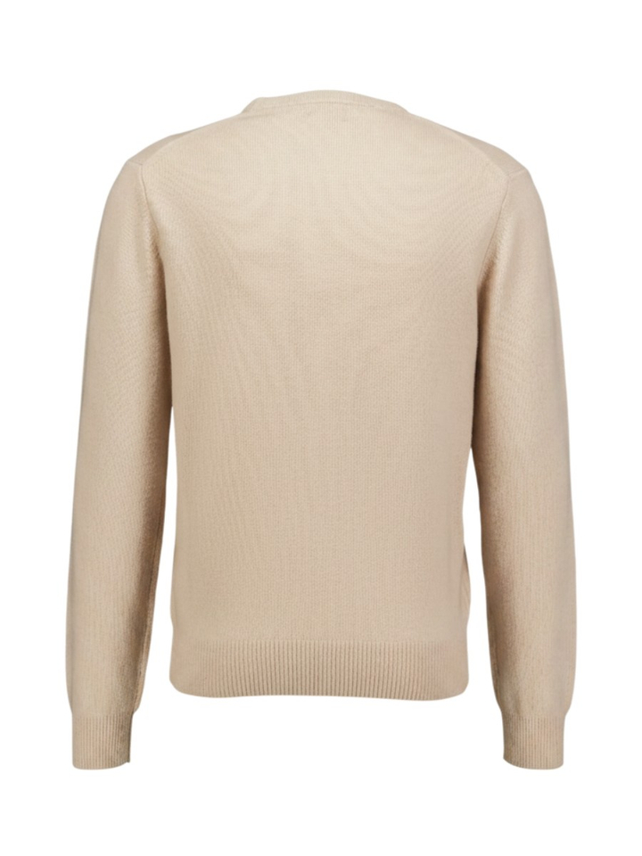 Beige wollen trui met logo Hackett