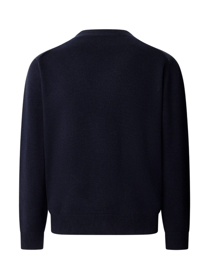 Donkerblauwe wollen gilet met detailknopen Hackett