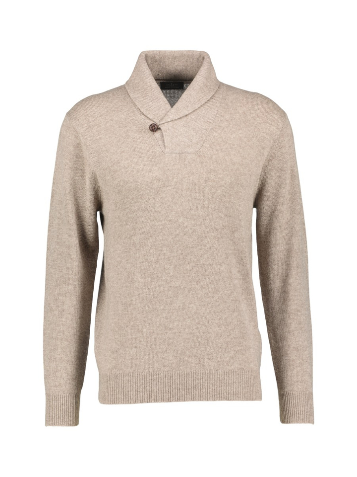 Beige wollen trui met kraag Hackett