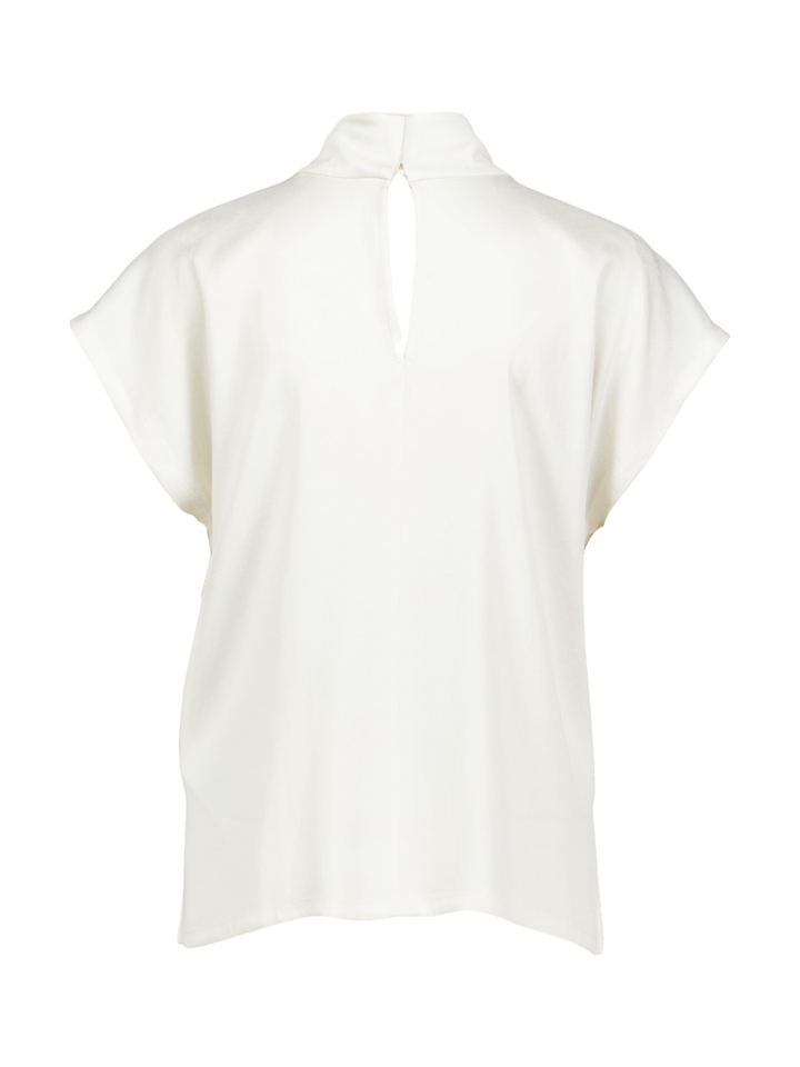 Witte shirtblouse met opstaande kraag in satijn ALaria Drykorn 