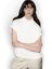 Witte shirtblouse met opstaande kraag in satijn ALaria Drykorn 