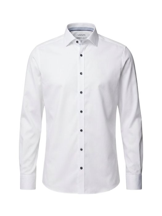 Wit hyperflex katoenen hemd (comfort fit) met lange mouwen Venti