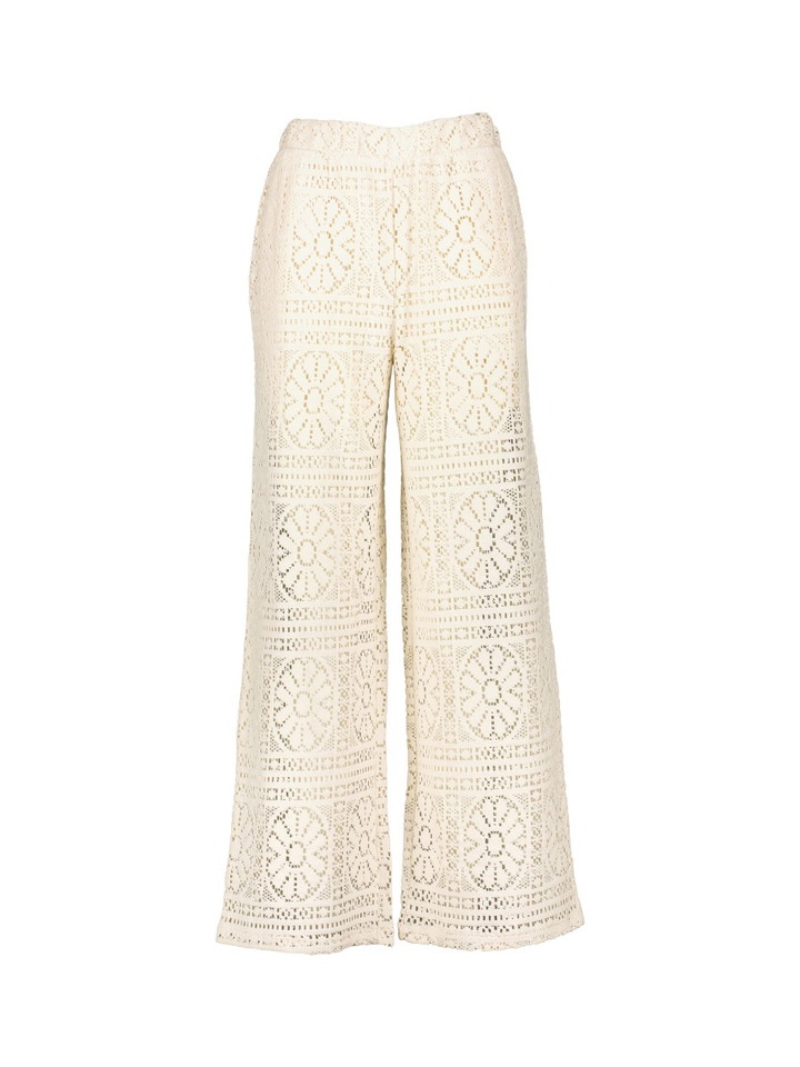 Beige broek in kant Vimerinda Vila 